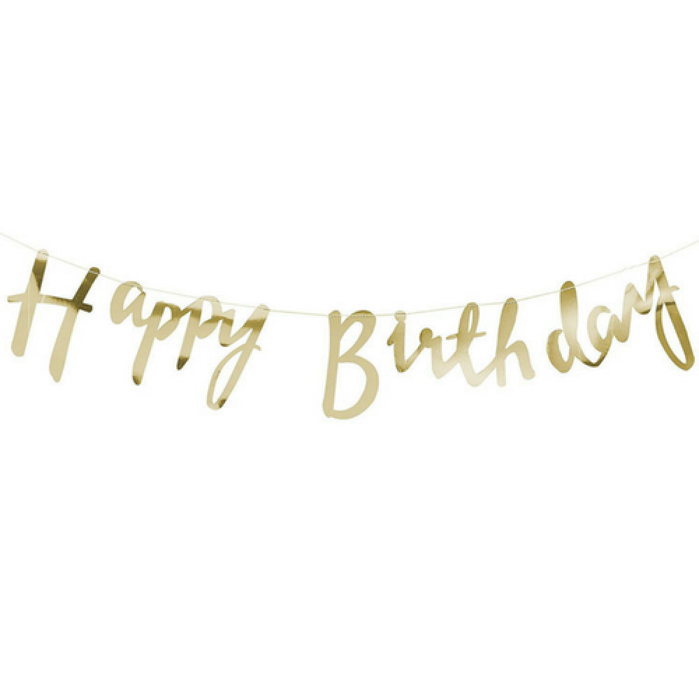 Girlanda Happy Birthday zlatá Ollies